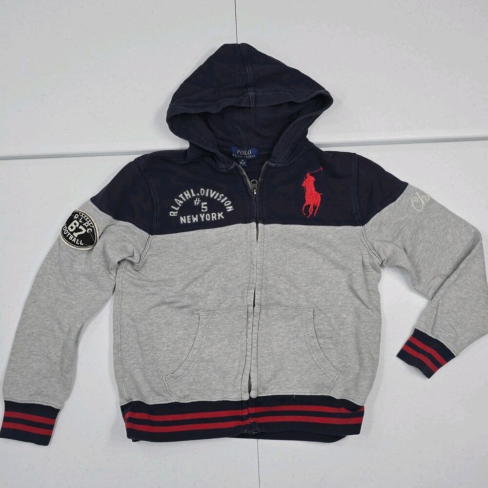Polo Ralph Lauren Big Logo/Pony Varsity Hoodie Football Champs Boys M 10-12